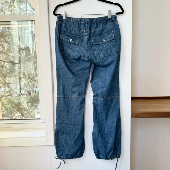 New Free People Barrel Drawstring Wide Leg Lightweight Jeans Pants XS - Picture 3 of 8